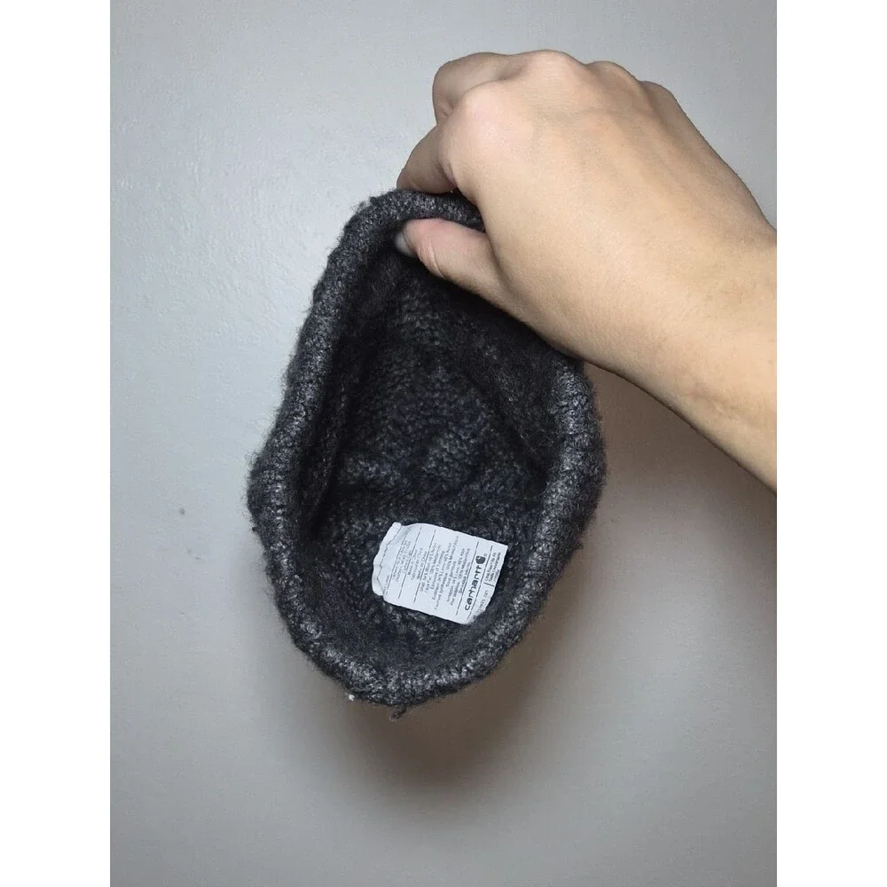 Carhartt Dark Charcoal Knit Beanie with Amber Patch